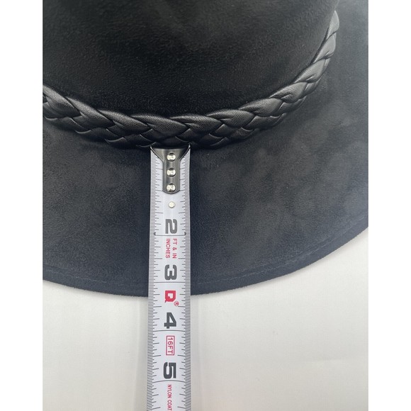 FREE PEOPLE x ASN Melrose Rancher Hat BLACK SUEDE W/ BRAIDED LEATHER BAND, SMALL main image 4